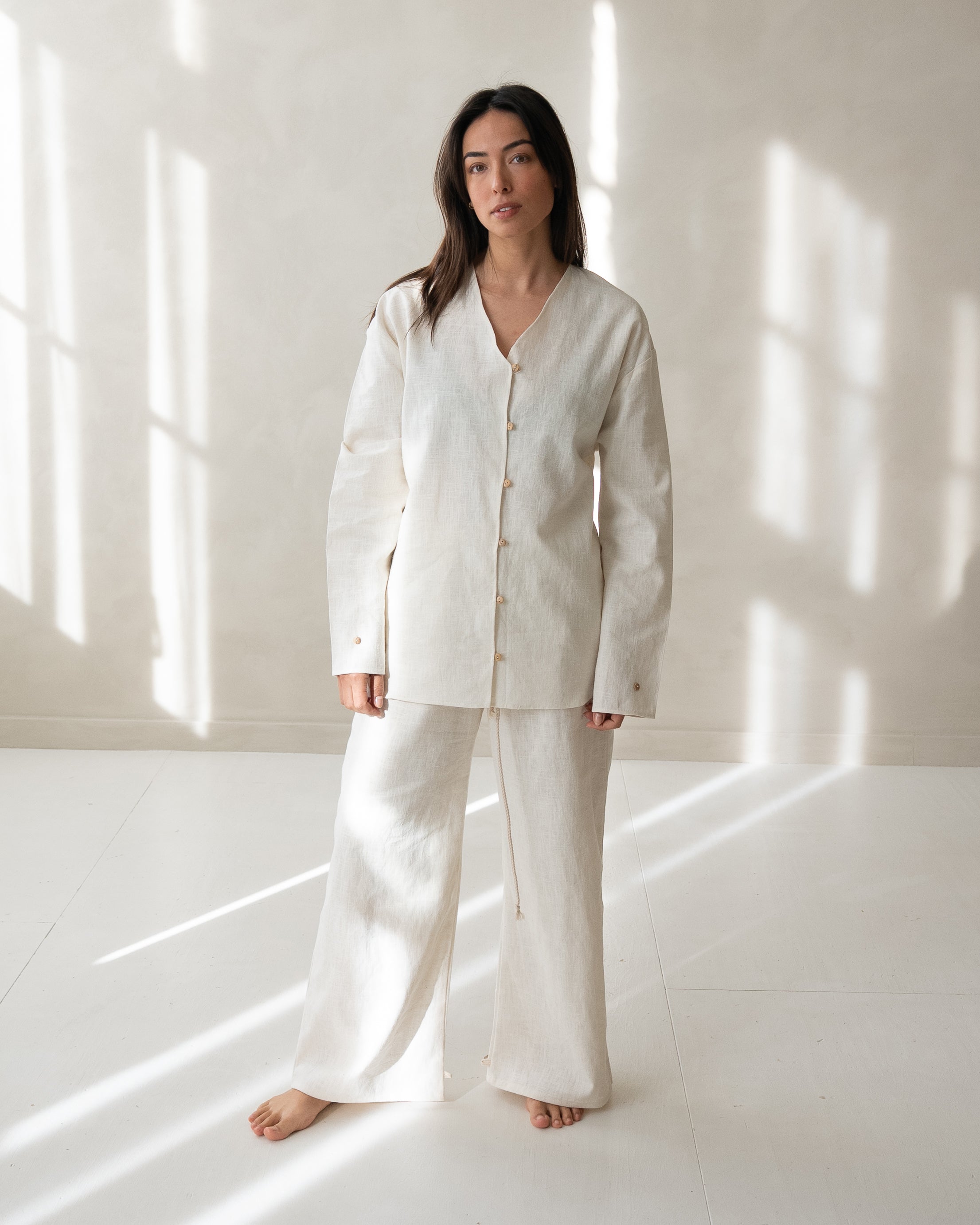 Organic linen pyjamas set woman 