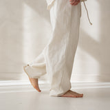 Organic sleepwear linen man trouser ecru
