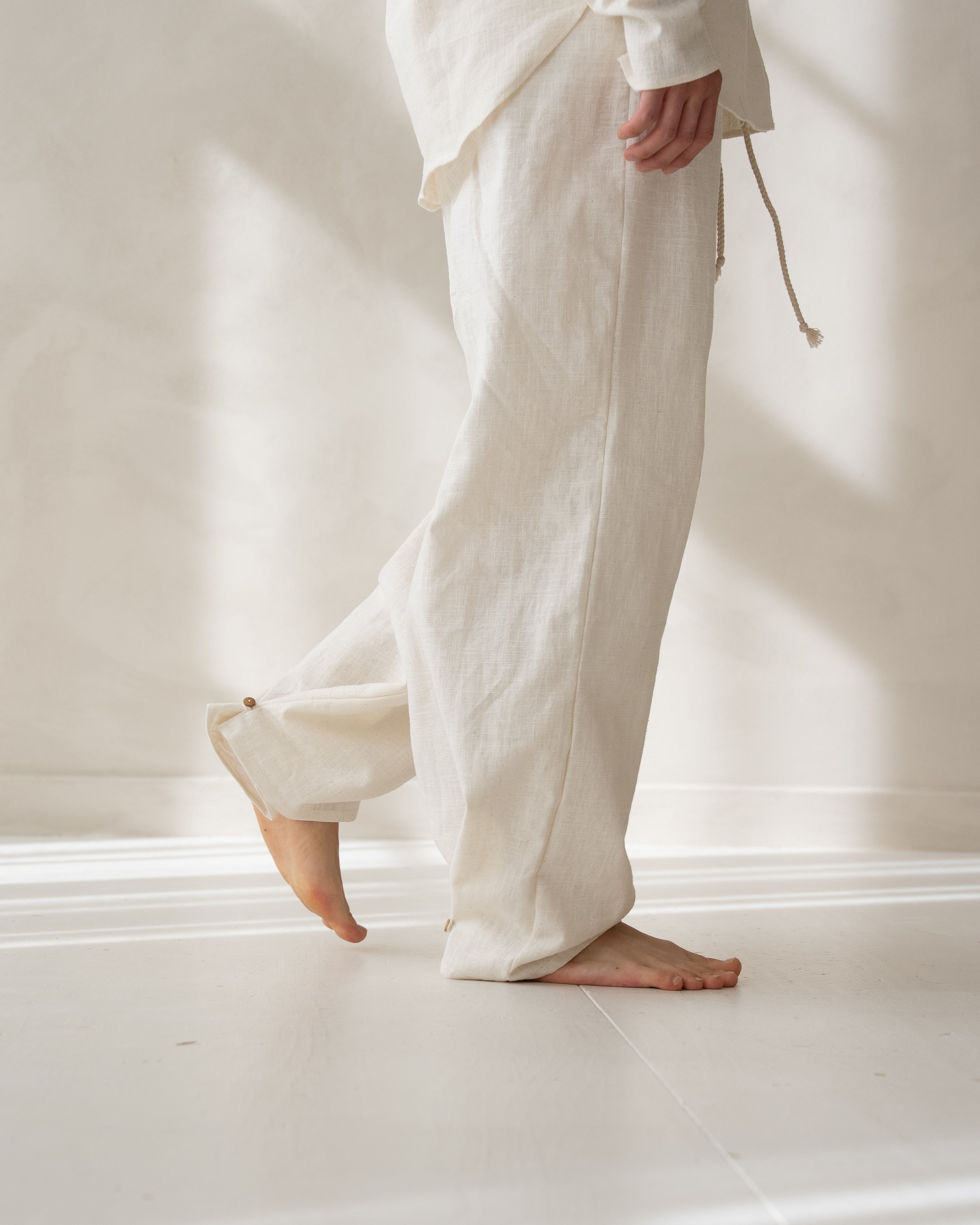 Organic sleepwear linen man trouser ecru