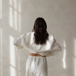 Short ecru organic linen sleep