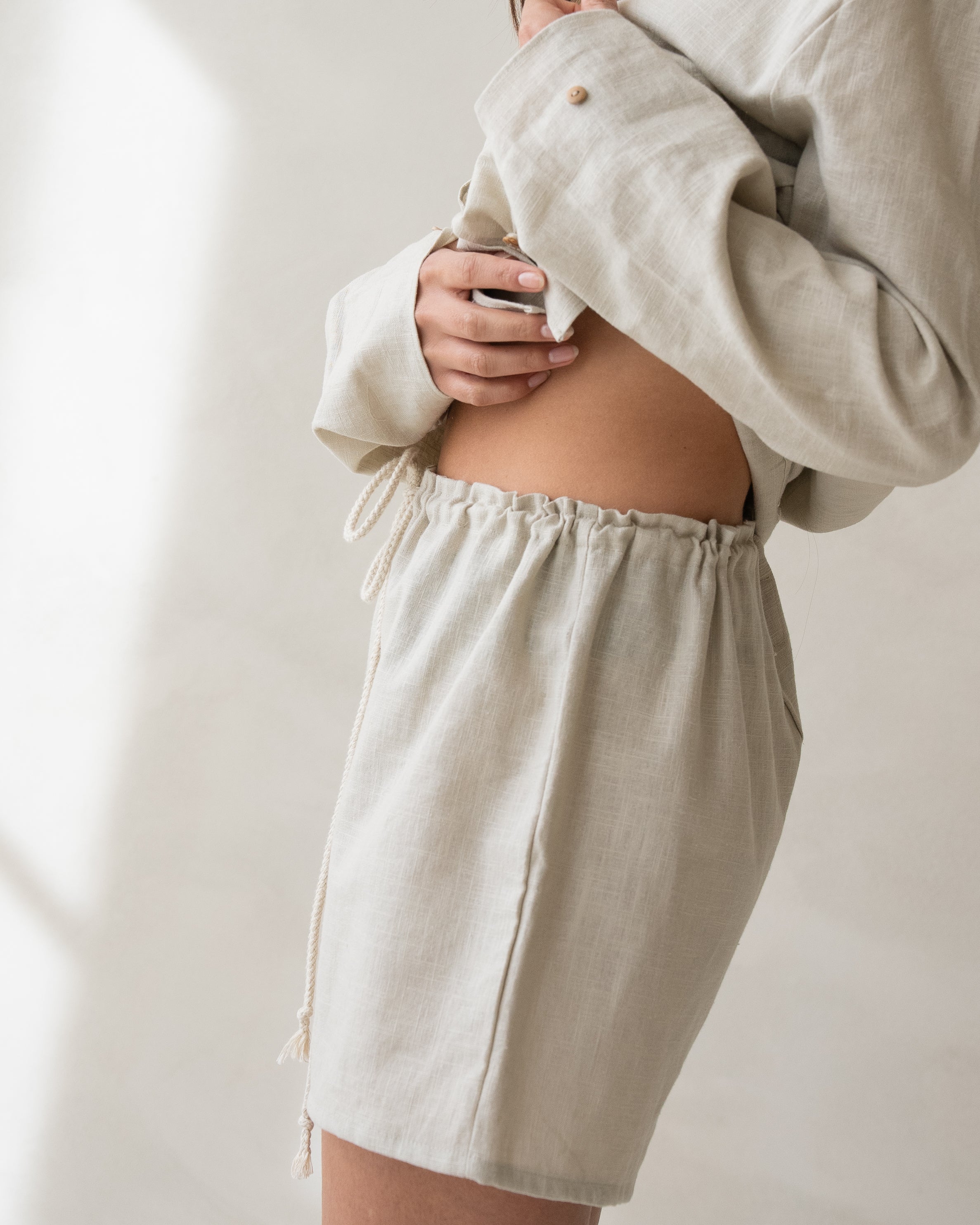 linen pyjamas beige