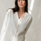 Organic linen pyjamas top woman
