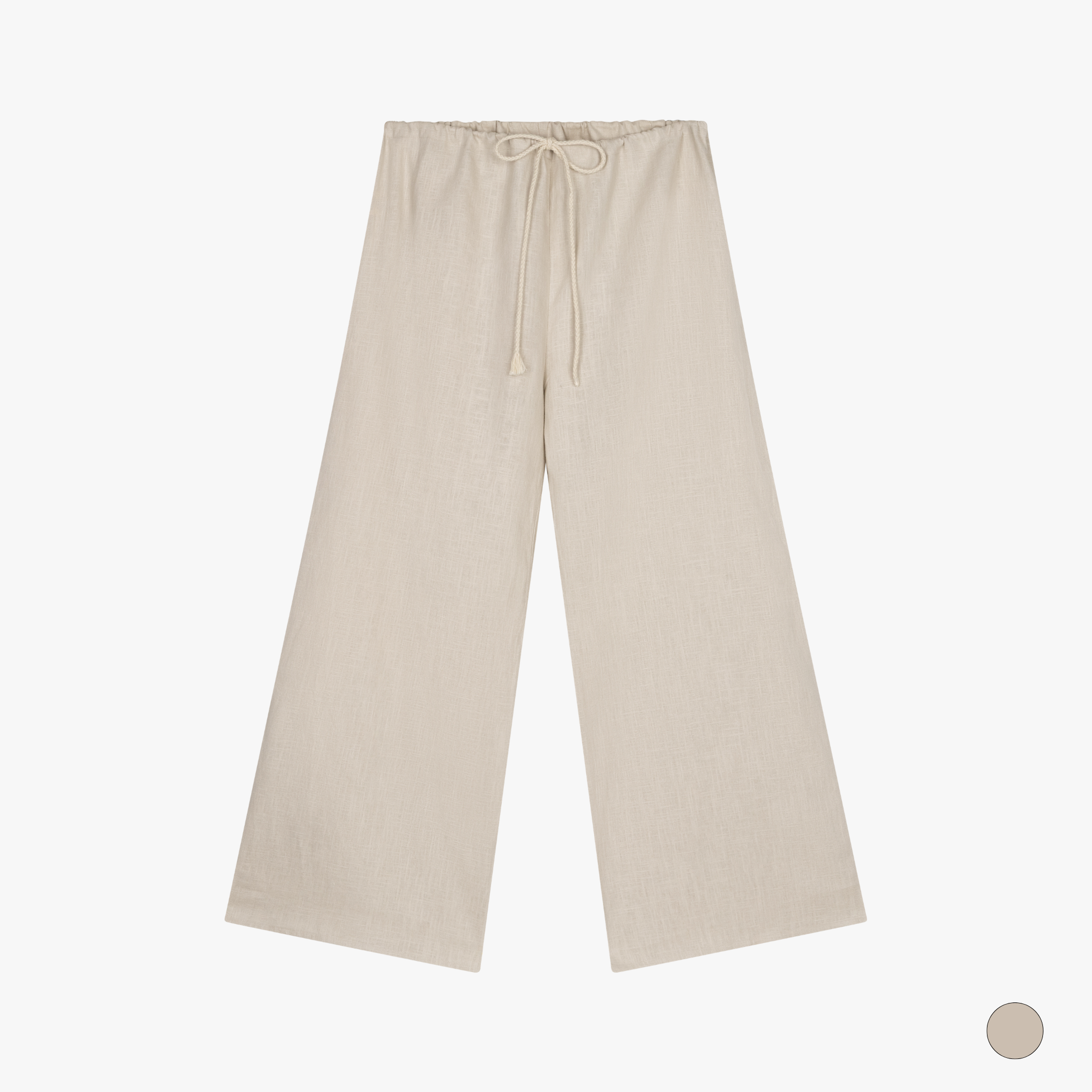 100% organic linen trouser sleepwear beige 
