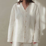 organic linen blouse sleepwear unisex design