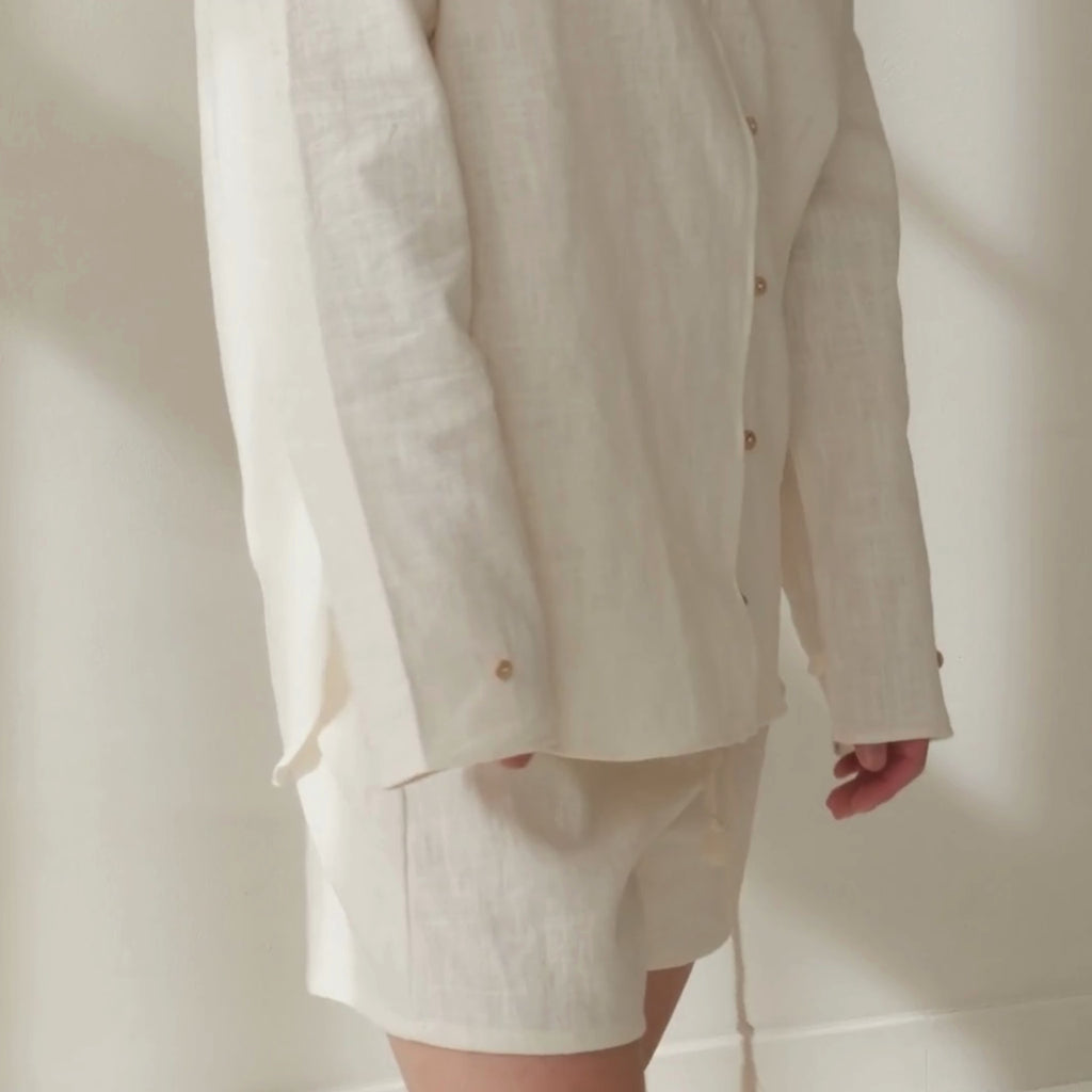 100% organic linen pyjama ecru
