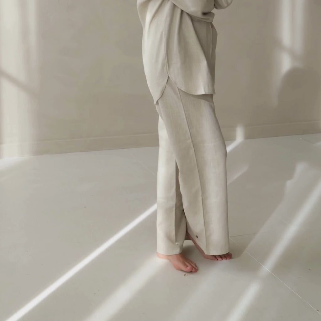 100% organic Linen blouse beige